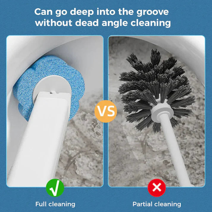 Disposable Toilet Brush Set -with Built-In Cleaner & 24Refills